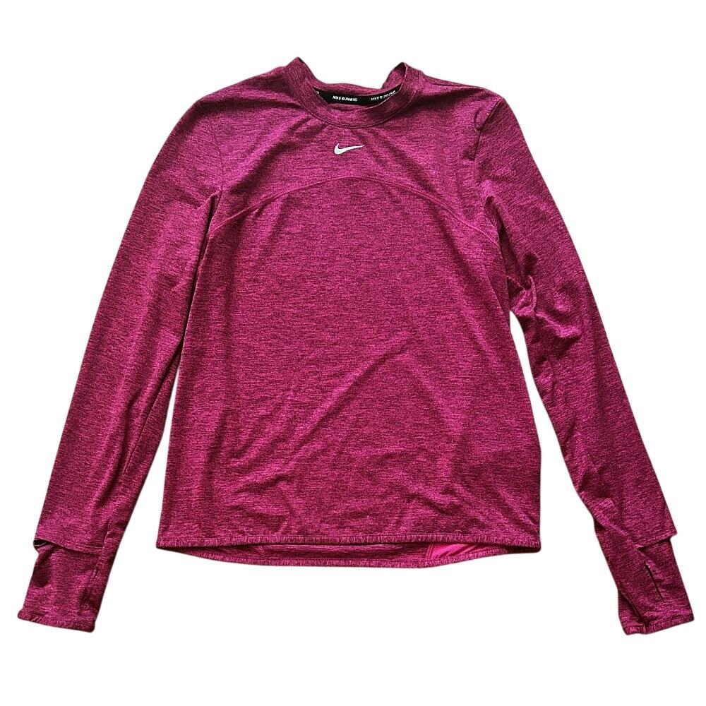 Nike Swift Element Dri-FIT UV Crew-Neck Pink Running Top Small